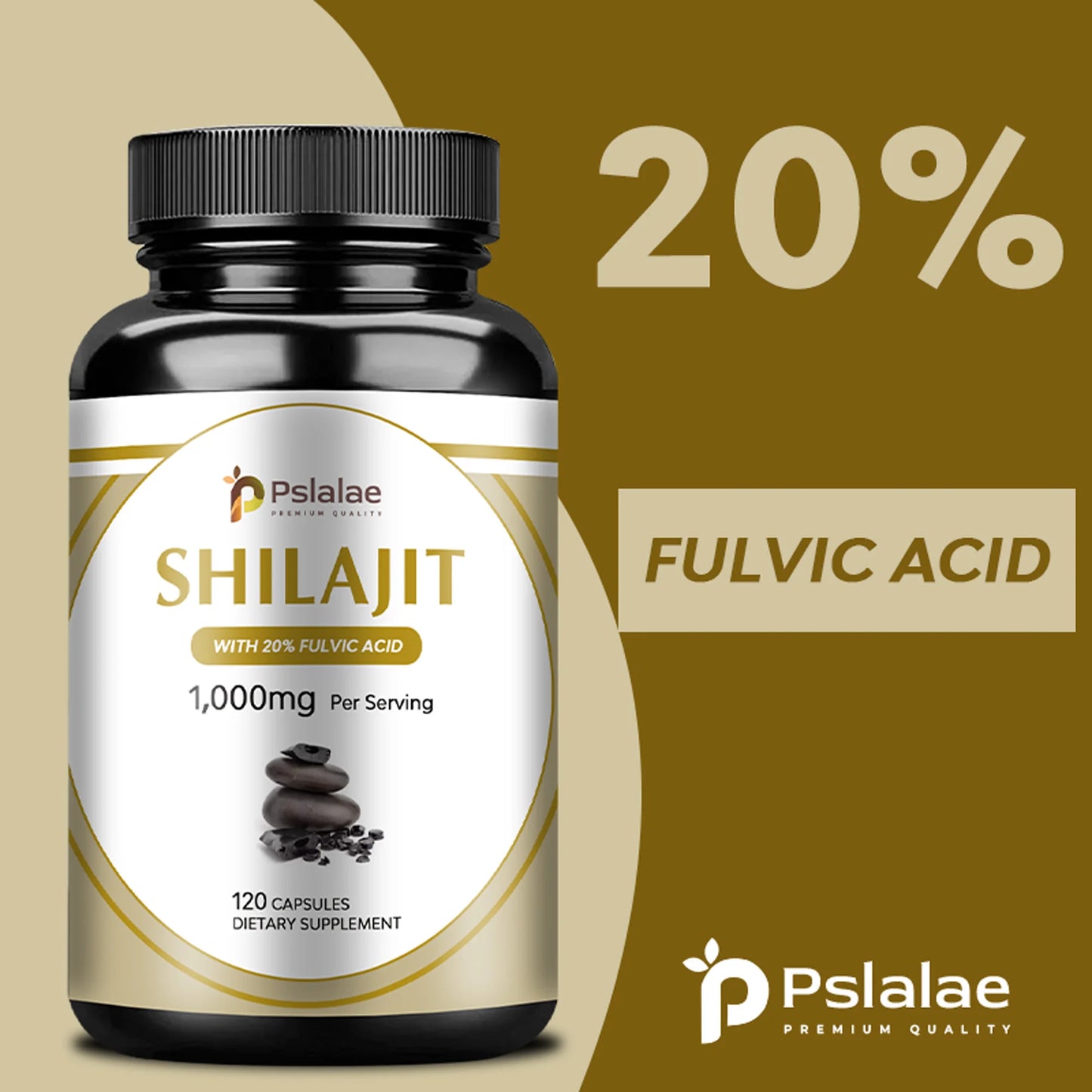 Shilajit 1000mg - Rich in Natural Fulvic Acid and Trace Minerals - Improve Endurance Focus,Memory & Immune Health - 120 Capsules