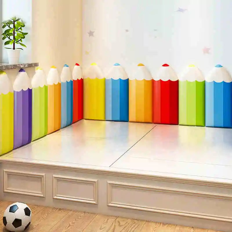 Pencil Wall stickers self-adhesive kindergarten Wallpaper children's room pencil soft pack anti-collision wall Stickers crib