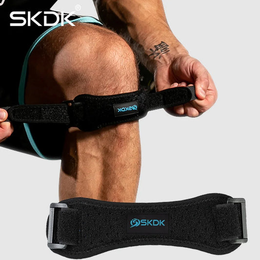 SKDK 1PC Patella Kneecap Band Adjustable Silica Gel Knee Tendon Strap Protector Knee Pad Running Sports Cycling Gym Knee Support