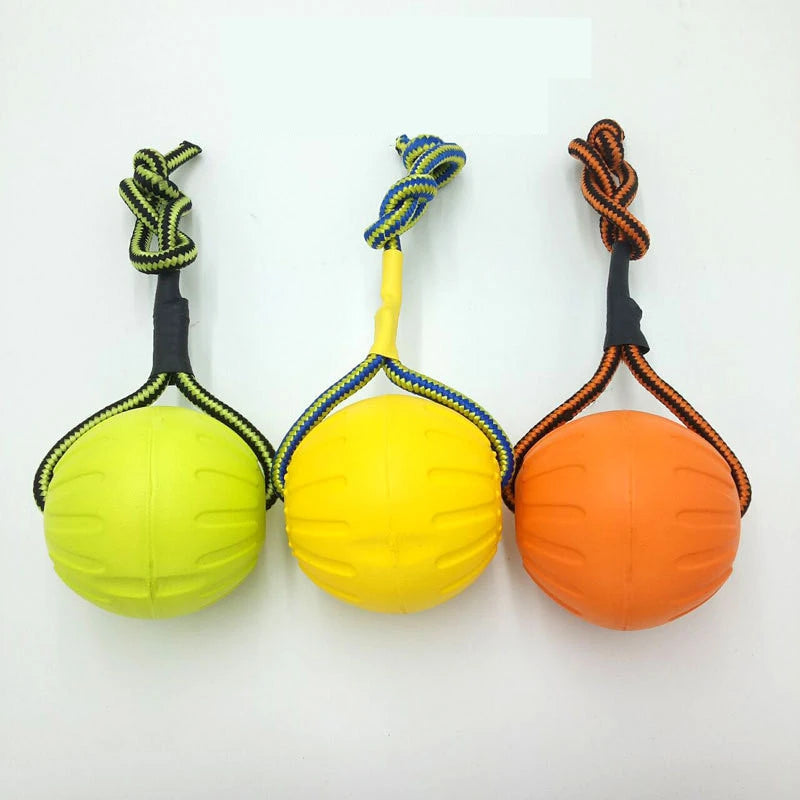 Training Pet Toy Dog Ball Bite Resistant EVA Foam Rubber Water Buoy Air Throwing Wearing Rope Elastic Ball Dogs Toys