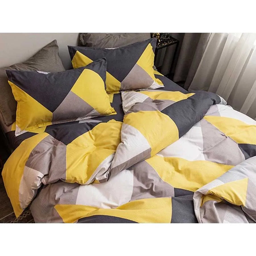 WOSTAR Luxury bedding set king size duvet cover bed sheet and pillowcase geometry printed nordic style bedclothes home textiles