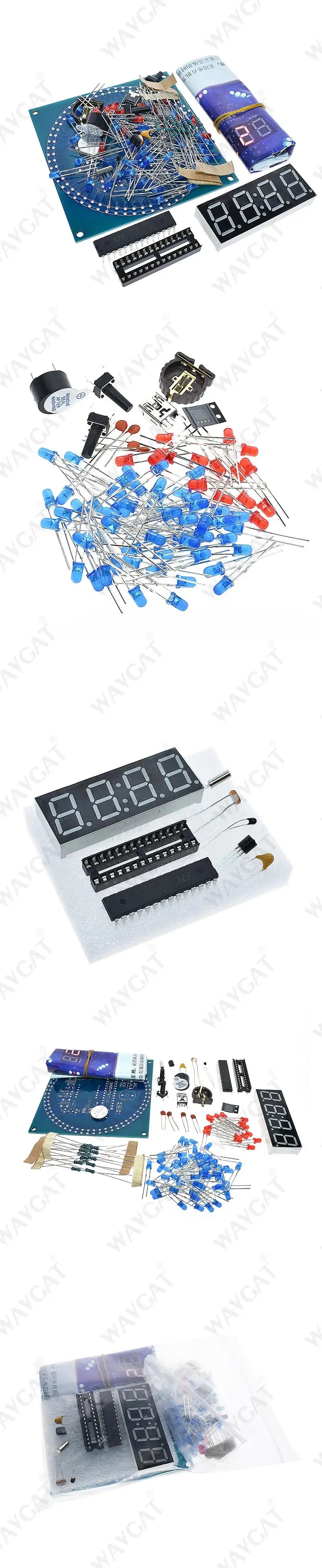 DS1302 Rotating LED Display Alarm Electronic Clock Module DIY KIT LED Temperature Display