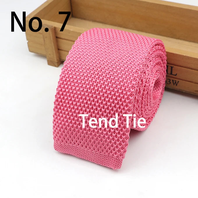 Fashion Men's Colourful Tie Knit Knitted Ties Necktie Solid Color Narrow Slim Skinny Woven Plain Cravate Narrow Neckties