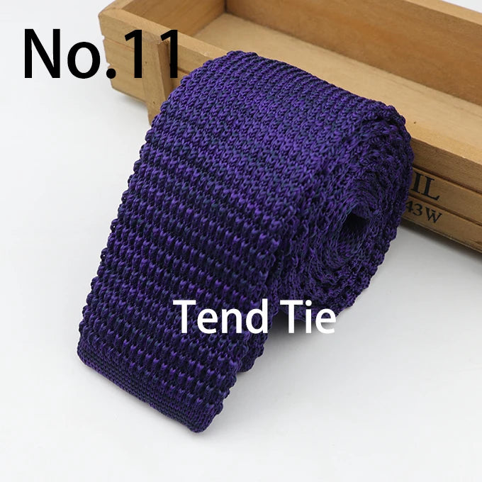 Fashion Men's Colourful Tie Knit Knitted Ties Necktie Solid Color Narrow Slim Skinny Woven Plain Cravate Narrow Neckties