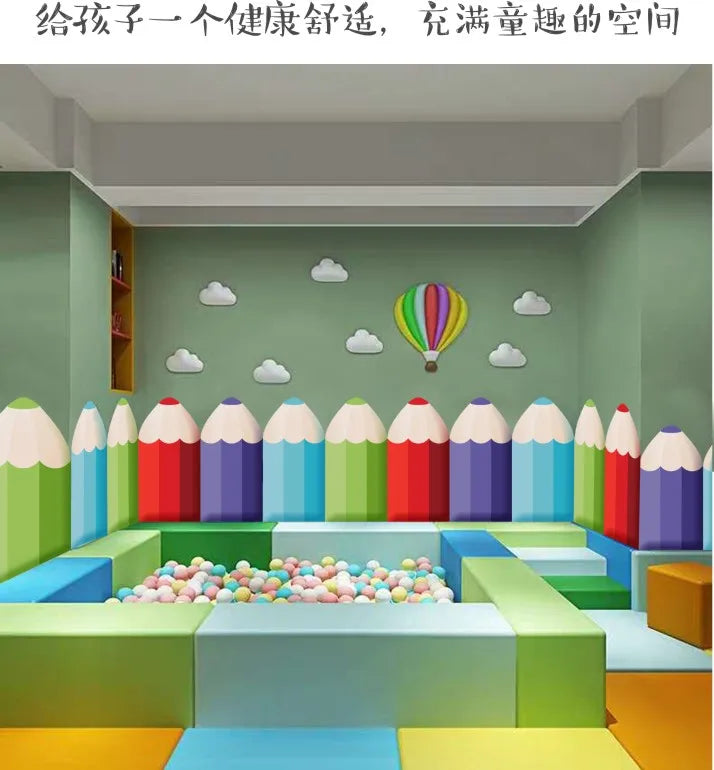 Pencil Wall stickers self-adhesive kindergarten Wallpaper children's room pencil soft pack anti-collision wall Stickers crib