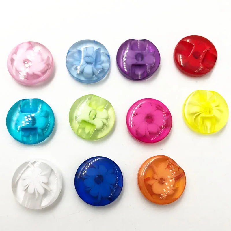 50pcs Transparent 14mm child sew-on buttons resin buckle candy beautiful multicolour button accessories baby diy PT11