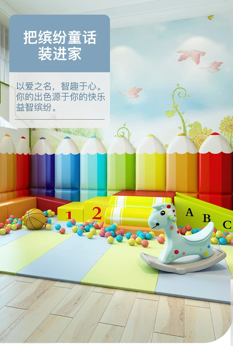 Pencil Wall stickers self-adhesive kindergarten Wallpaper children's room pencil soft pack anti-collision wall Stickers crib