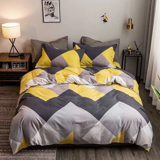 WOSTAR Luxury bedding set king size duvet cover bed sheet and pillowcase geometry printed nordic style bedclothes home textiles