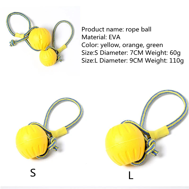 Training Pet Toy Dog Ball Bite Resistant EVA Foam Rubber Water Buoy Air Throwing Wearing Rope Elastic Ball Dogs Toys