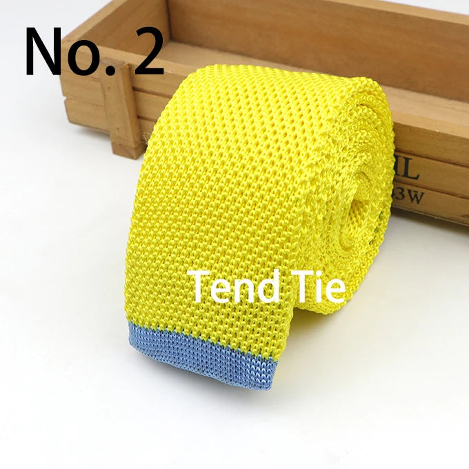 Fashion Men's Colourful Tie Knit Knitted Ties Necktie Solid Color Narrow Slim Skinny Woven Plain Cravate Narrow Neckties