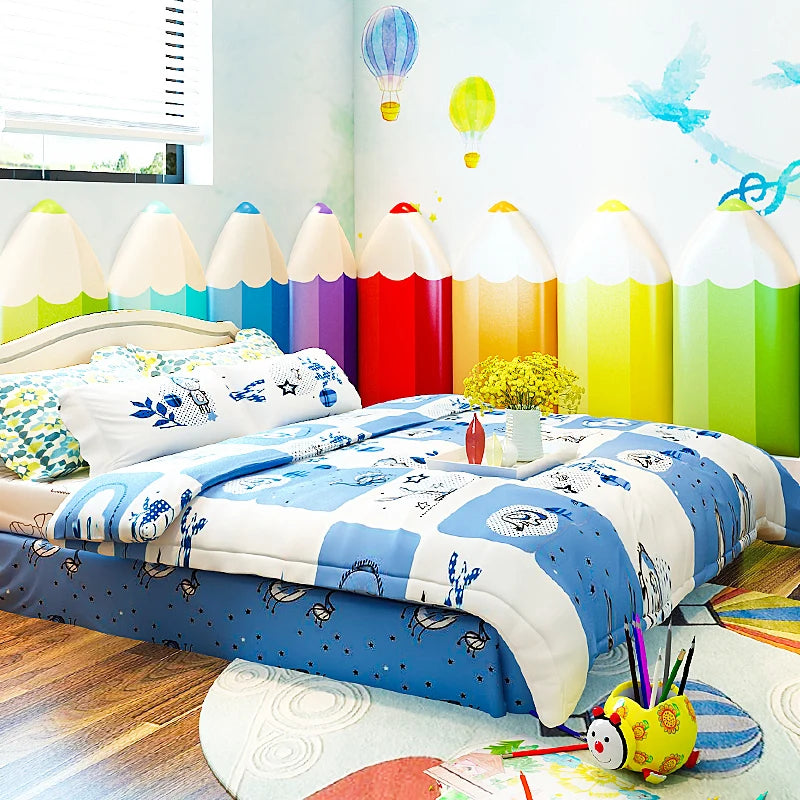 Pencil Wall stickers self-adhesive kindergarten Wallpaper children's room pencil soft pack anti-collision wall Stickers crib