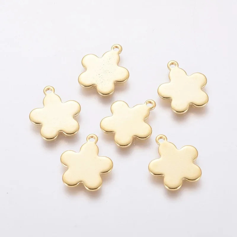 5~20Pcs 304 Stainless Steel Charms for DIY Jewelry Making  (Butterfly Heart Flower Key Moon Musical Note Ring Flat Round Star)