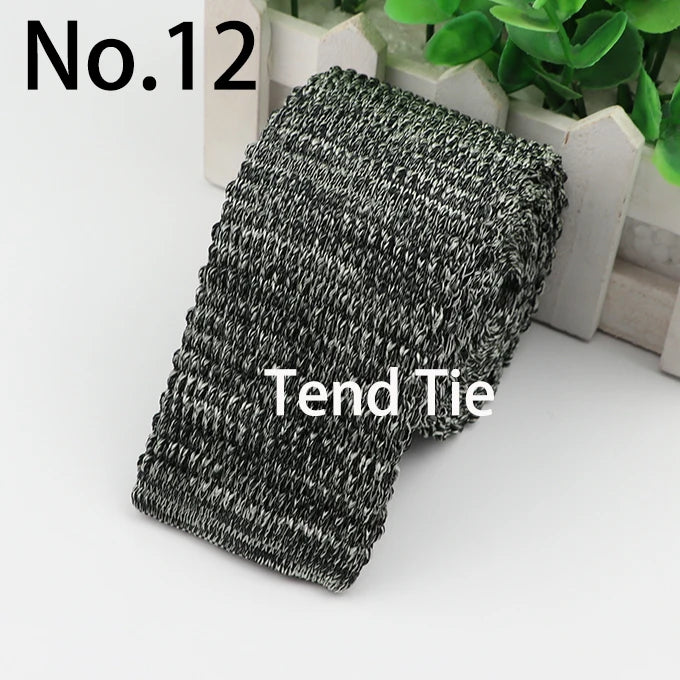 Fashion Men's Colourful Tie Knit Knitted Ties Necktie Solid Color Narrow Slim Skinny Woven Plain Cravate Narrow Neckties