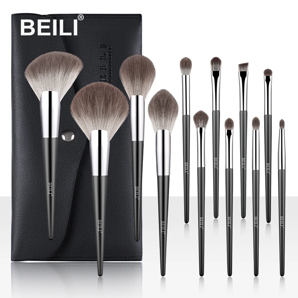 BEILI 8 / 12pcs Synthetic Face Makeup Brushes Eyeshadow Professional Blush Blending Powder Eyebrow Foundation Make Up Brush Set