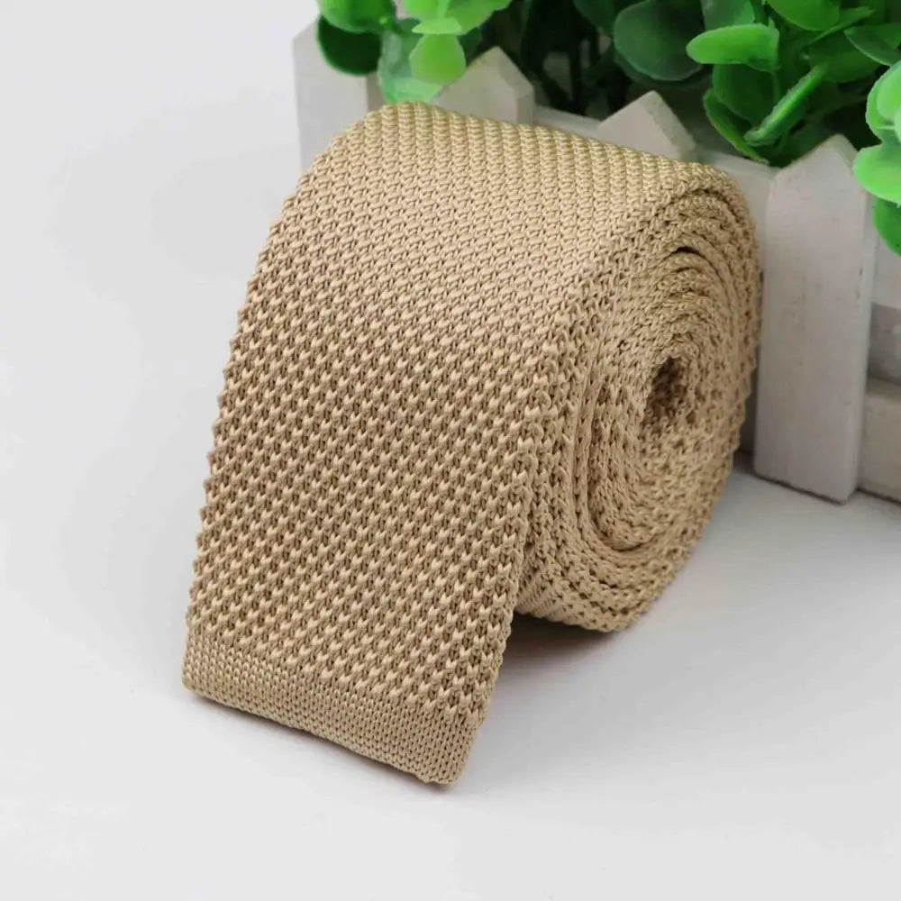 Fashion Men's Colourful Tie Knit Knitted Ties Necktie Solid Color Narrow Slim Skinny Woven Plain Cravate Narrow Neckties