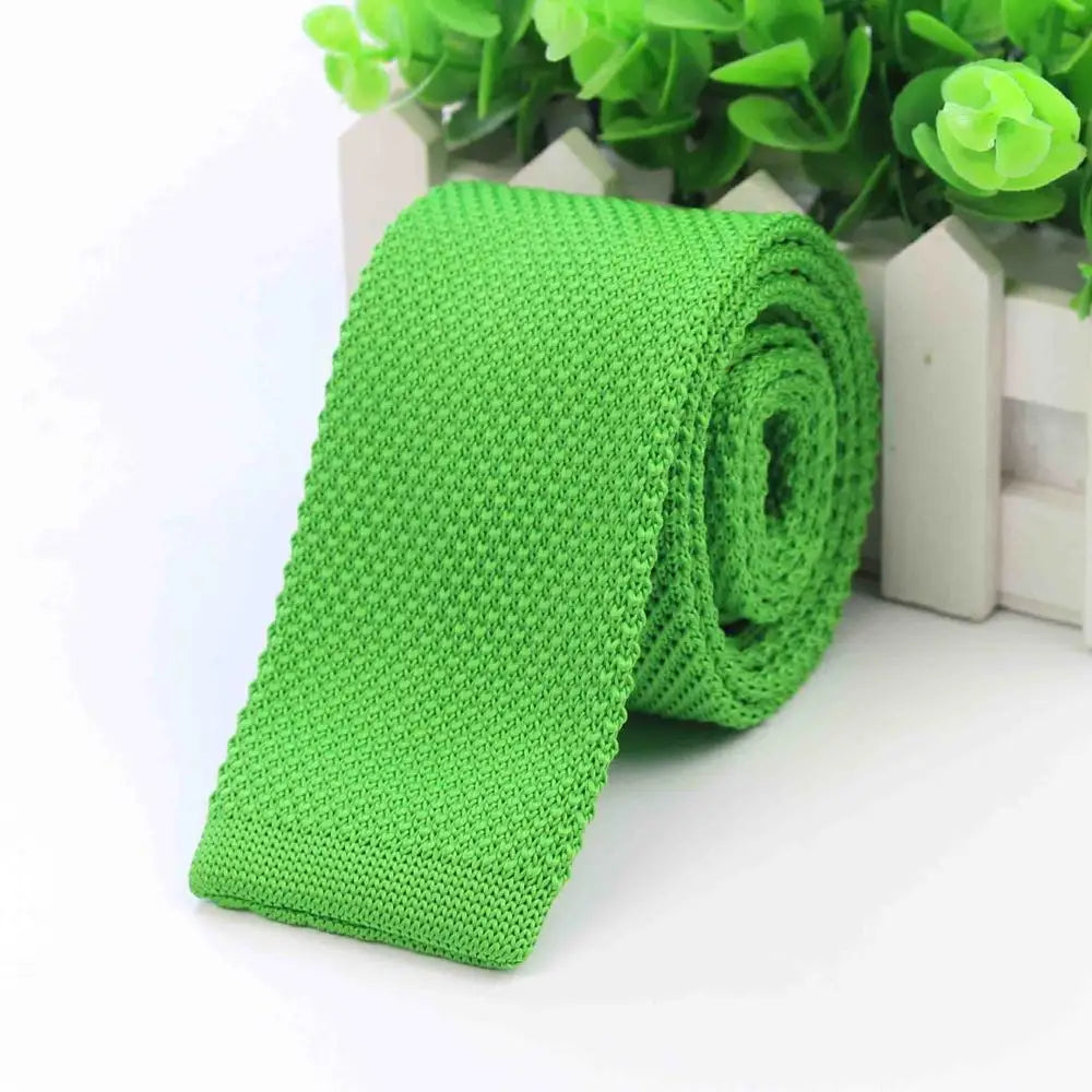 Fashion Men's Colourful Tie Knit Knitted Ties Necktie Solid Color Narrow Slim Skinny Woven Plain Cravate Narrow Neckties