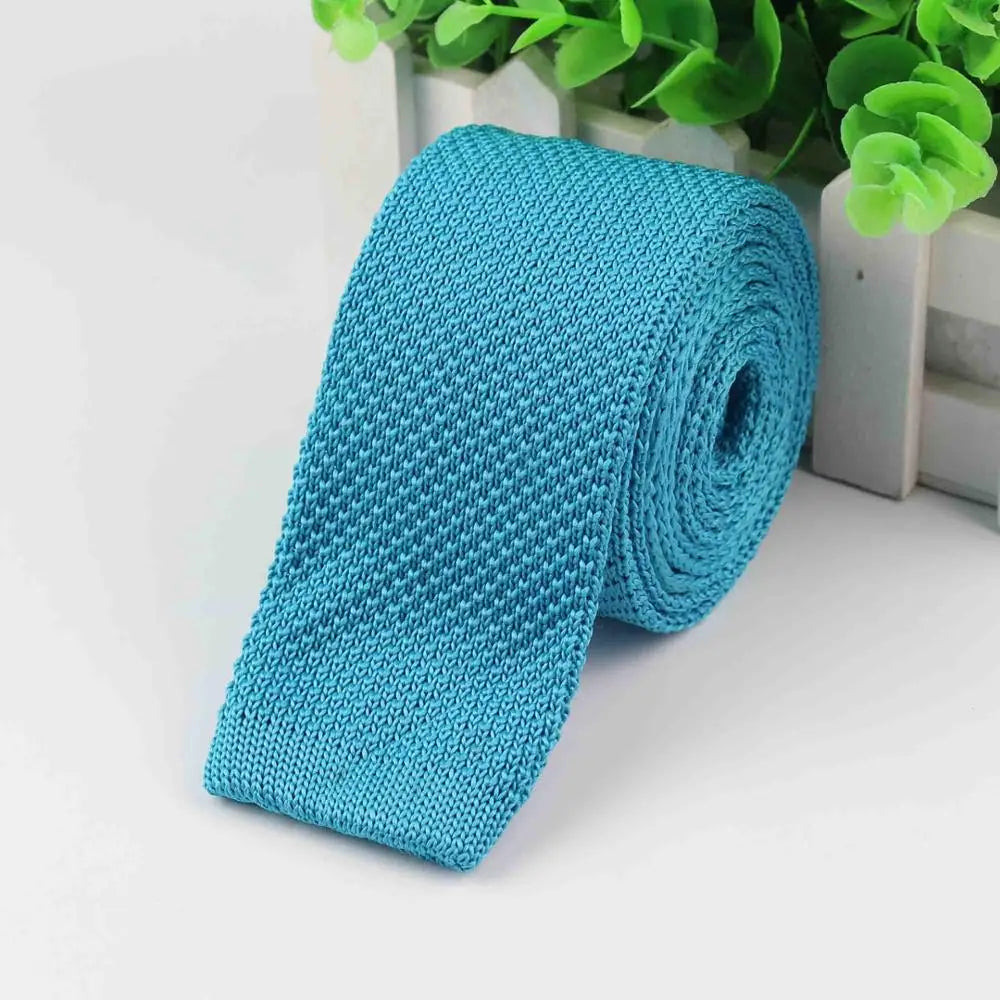 Fashion Men's Colourful Tie Knit Knitted Ties Necktie Solid Color Narrow Slim Skinny Woven Plain Cravate Narrow Neckties