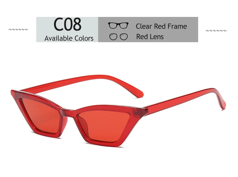 Cat Eye Sunglasses Women Vintage Brand Designer Sun Glasses Small Red Womens Shades Retro Ladies Cateye Sunglass UV400