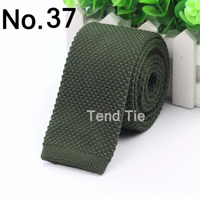 Fashion Men's Colourful Tie Knit Knitted Ties Necktie Solid Color Narrow Slim Skinny Woven Plain Cravate Narrow Neckties