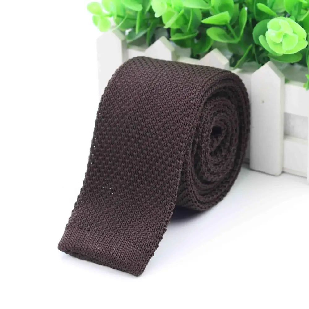 Fashion Men's Colourful Tie Knit Knitted Ties Necktie Solid Color Narrow Slim Skinny Woven Plain Cravate Narrow Neckties