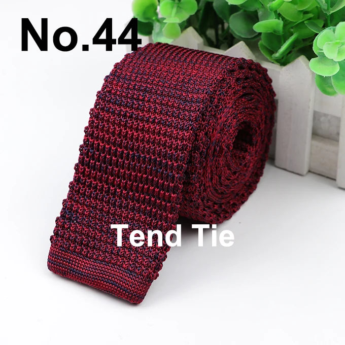 Fashion Men's Colourful Tie Knit Knitted Ties Necktie Solid Color Narrow Slim Skinny Woven Plain Cravate Narrow Neckties