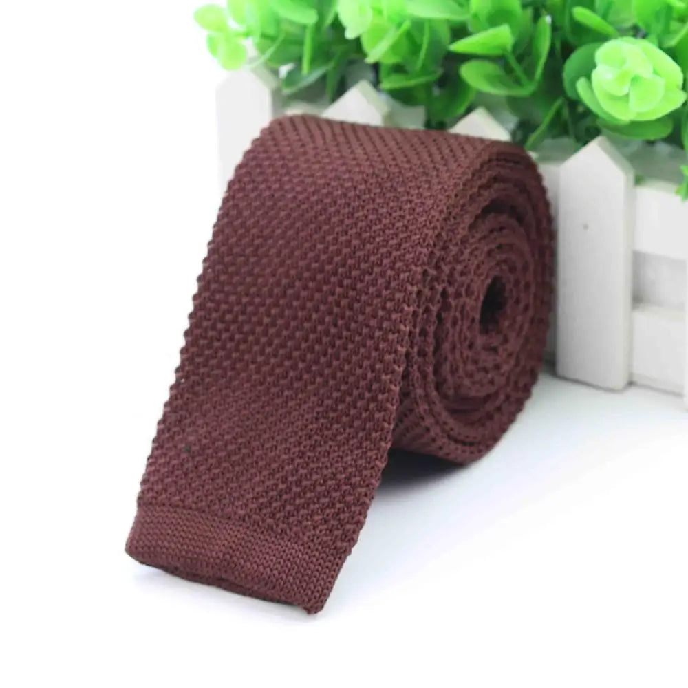 Fashion Men's Colourful Tie Knit Knitted Ties Necktie Solid Color Narrow Slim Skinny Woven Plain Cravate Narrow Neckties