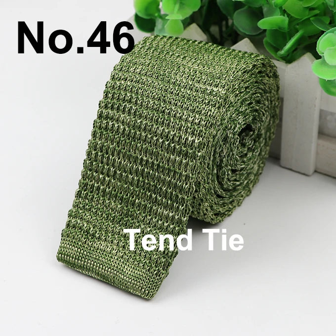 Fashion Men's Colourful Tie Knit Knitted Ties Necktie Solid Color Narrow Slim Skinny Woven Plain Cravate Narrow Neckties