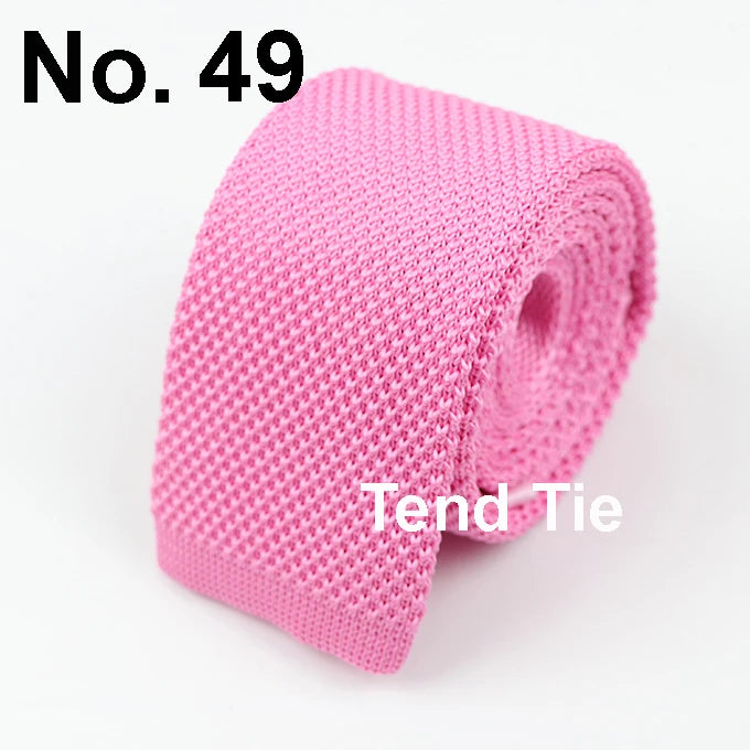 Fashion Men's Colourful Tie Knit Knitted Ties Necktie Solid Color Narrow Slim Skinny Woven Plain Cravate Narrow Neckties