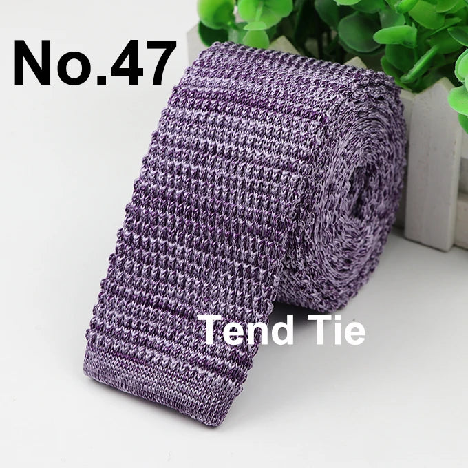 Fashion Men's Colourful Tie Knit Knitted Ties Necktie Solid Color Narrow Slim Skinny Woven Plain Cravate Narrow Neckties