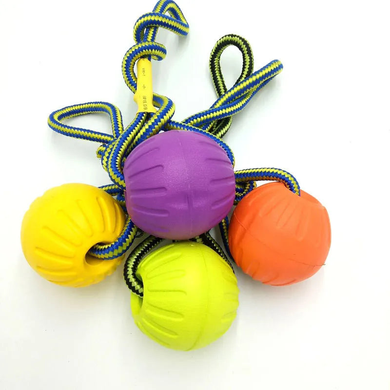 Training Pet Toy Dog Ball Bite Resistant EVA Foam Rubber Water Buoy Air Throwing Wearing Rope Elastic Ball Dogs Toys