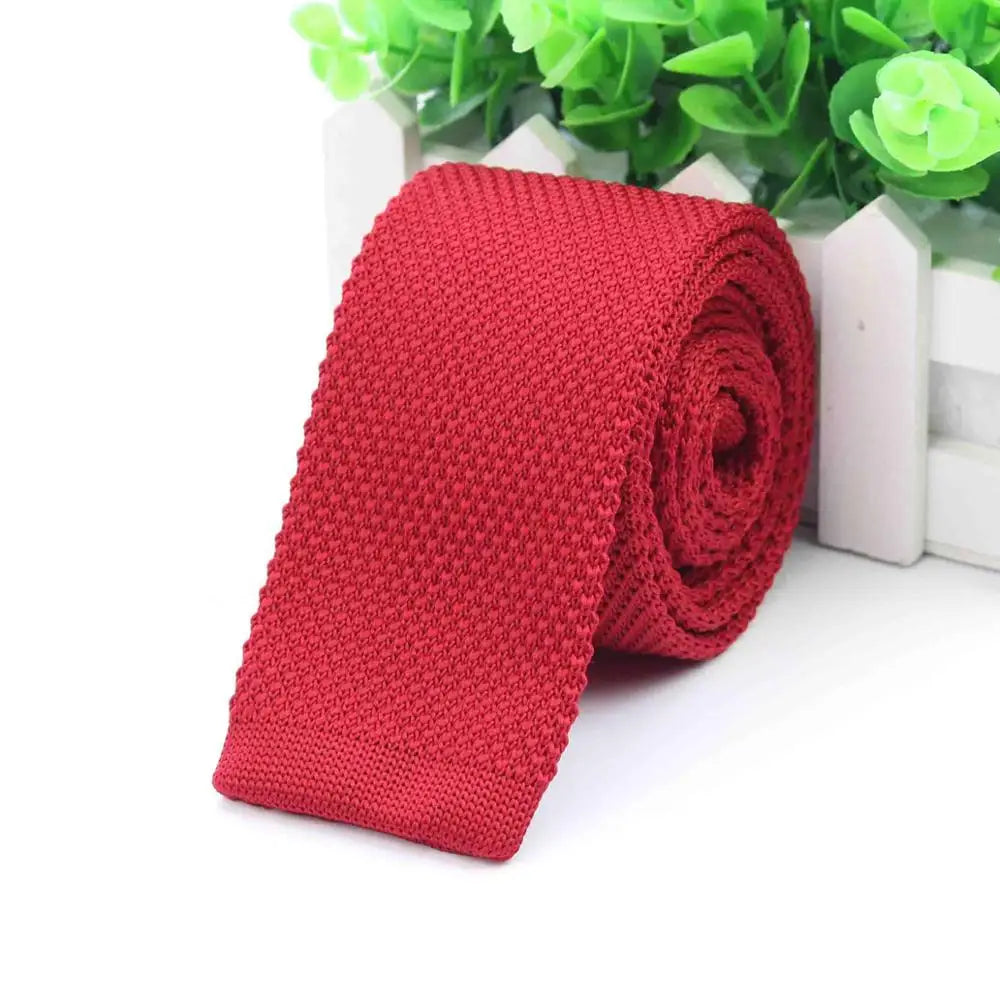 Fashion Men's Colourful Tie Knit Knitted Ties Necktie Solid Color Narrow Slim Skinny Woven Plain Cravate Narrow Neckties