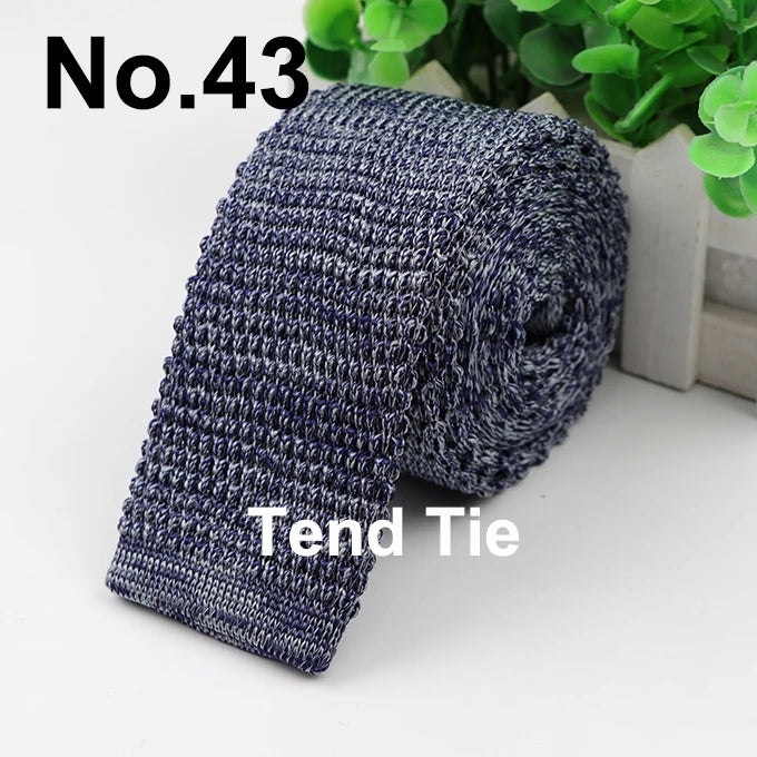 Fashion Men's Colourful Tie Knit Knitted Ties Necktie Solid Color Narrow Slim Skinny Woven Plain Cravate Narrow Neckties