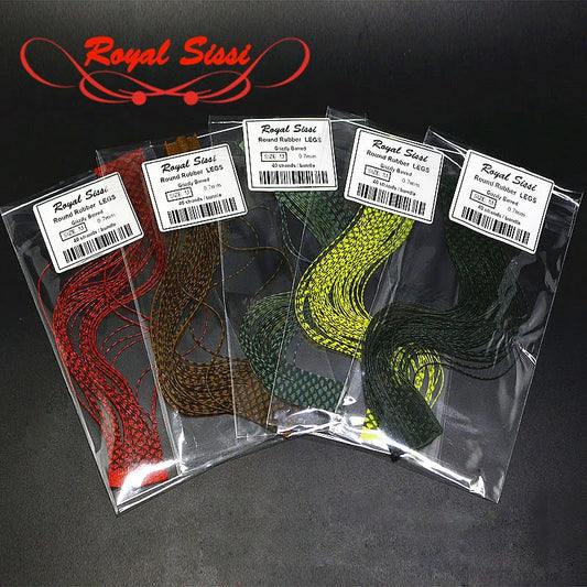 200strands 5colors/set grizzly barred rubber legs crazy silicone round flutter legs salmon bass fly patterns fly tying material