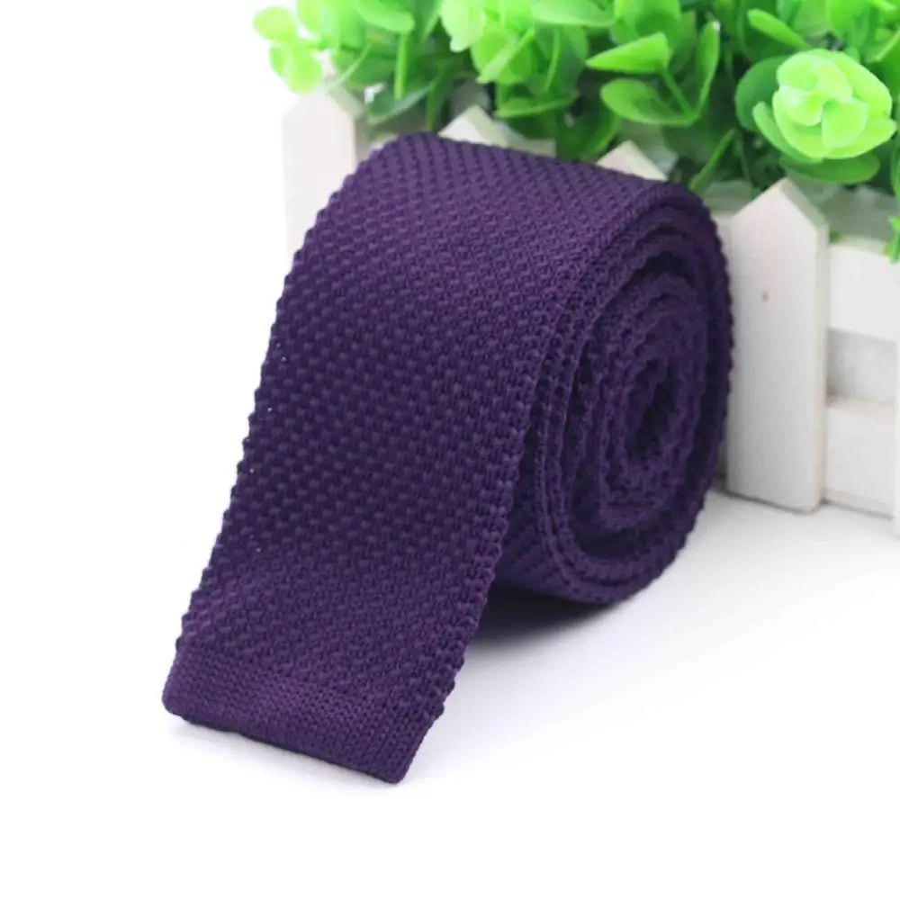 Fashion Men's Colourful Tie Knit Knitted Ties Necktie Solid Color Narrow Slim Skinny Woven Plain Cravate Narrow Neckties