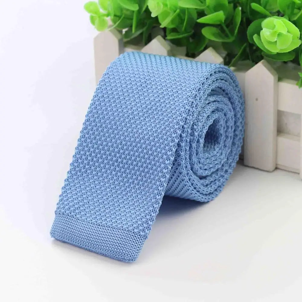 Fashion Men's Colourful Tie Knit Knitted Ties Necktie Solid Color Narrow Slim Skinny Woven Plain Cravate Narrow Neckties