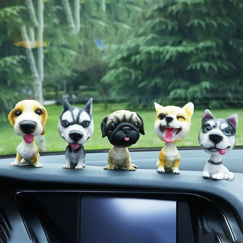 Car Toy Ornaments Cute Dog Shaking Shaking Head Figure Creative Yellow Bulldog Auto Accessorie