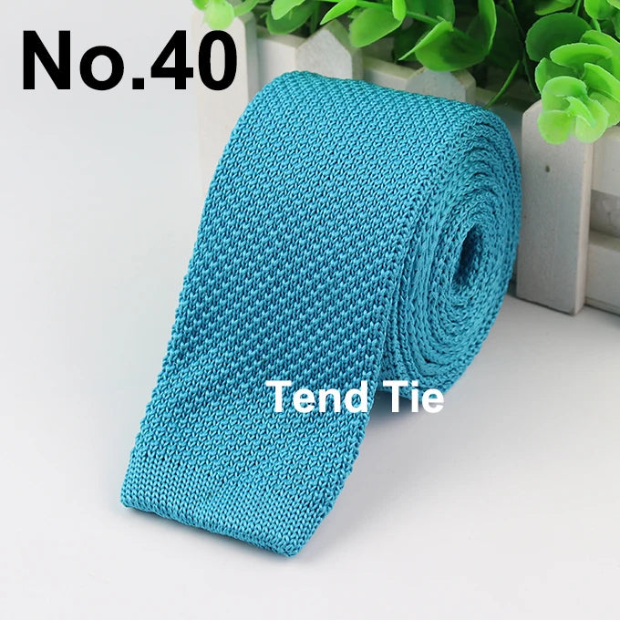 Fashion Men's Colourful Tie Knit Knitted Ties Necktie Solid Color Narrow Slim Skinny Woven Plain Cravate Narrow Neckties