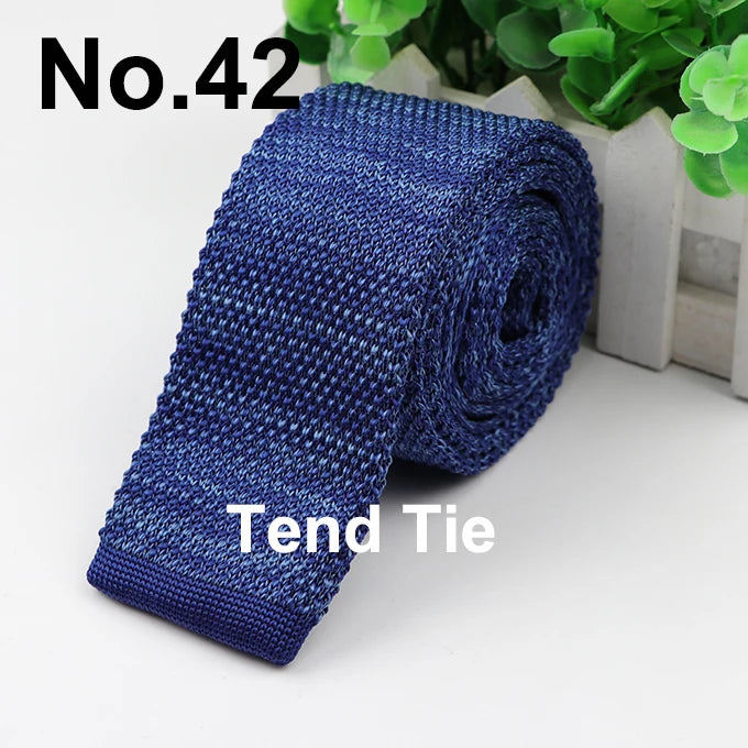 Fashion Men's Colourful Tie Knit Knitted Ties Necktie Solid Color Narrow Slim Skinny Woven Plain Cravate Narrow Neckties