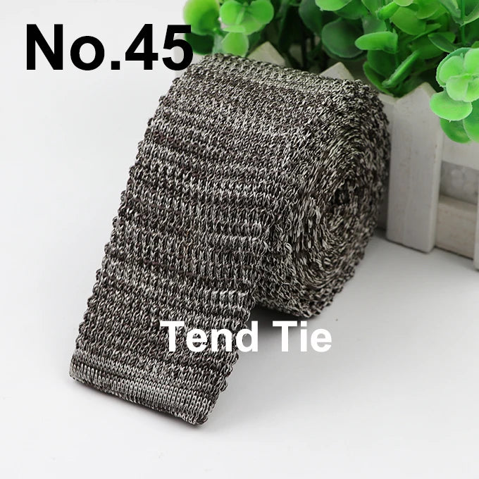 Fashion Men's Colourful Tie Knit Knitted Ties Necktie Solid Color Narrow Slim Skinny Woven Plain Cravate Narrow Neckties