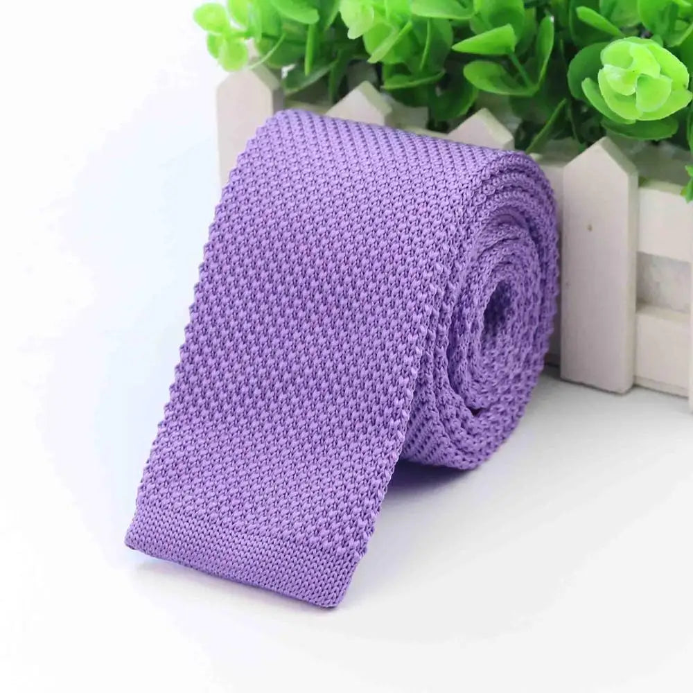 Fashion Men's Colourful Tie Knit Knitted Ties Necktie Solid Color Narrow Slim Skinny Woven Plain Cravate Narrow Neckties