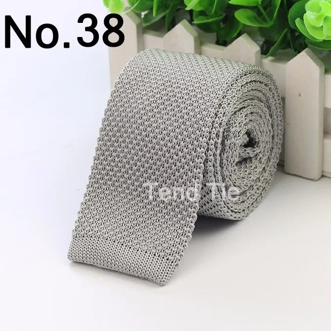 Fashion Men's Colourful Tie Knit Knitted Ties Necktie Solid Color Narrow Slim Skinny Woven Plain Cravate Narrow Neckties