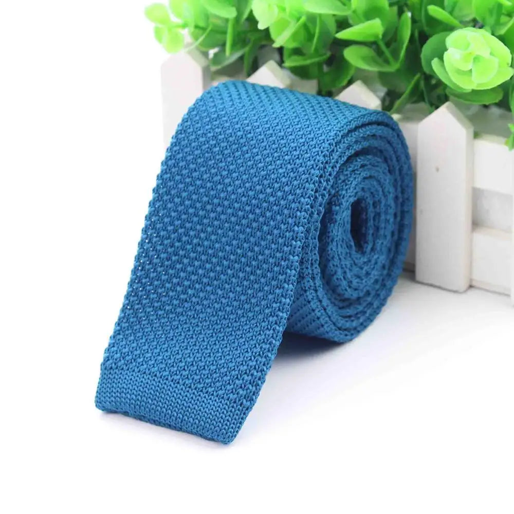 Fashion Men's Colourful Tie Knit Knitted Ties Necktie Solid Color Narrow Slim Skinny Woven Plain Cravate Narrow Neckties