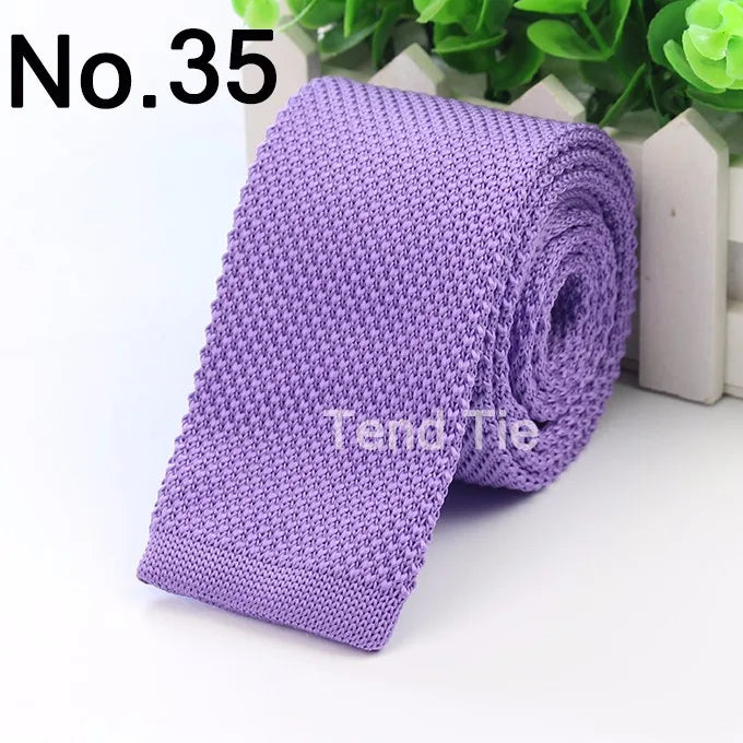 Fashion Men's Colourful Tie Knit Knitted Ties Necktie Solid Color Narrow Slim Skinny Woven Plain Cravate Narrow Neckties