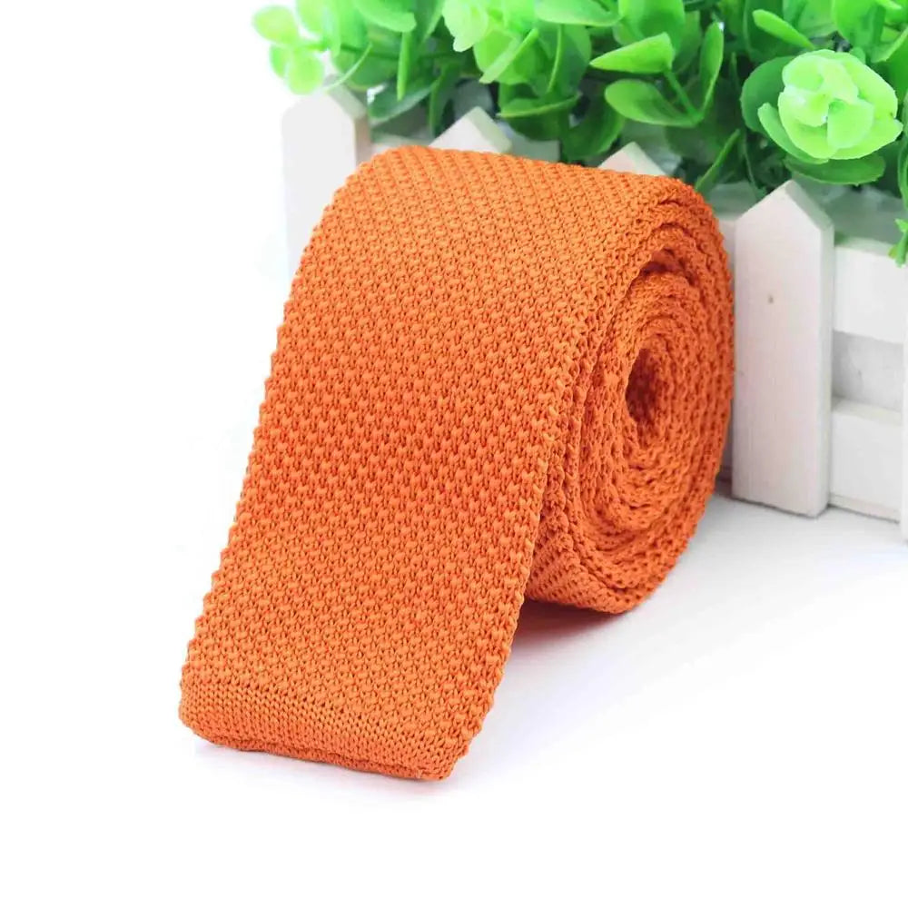 Fashion Men's Colourful Tie Knit Knitted Ties Necktie Solid Color Narrow Slim Skinny Woven Plain Cravate Narrow Neckties