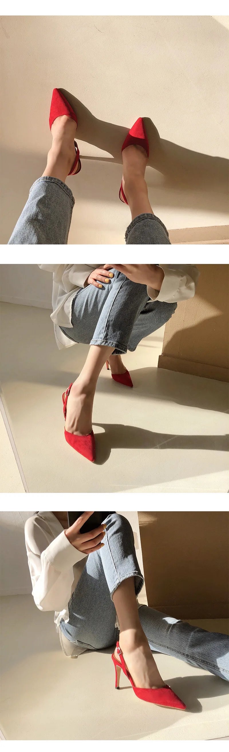 2023 Beautiful Elegant Multicolor Flock Women's Sexy High Heels Pumps & Sandals Dress Dating OL Pump Valentine Shoes 6/10CM