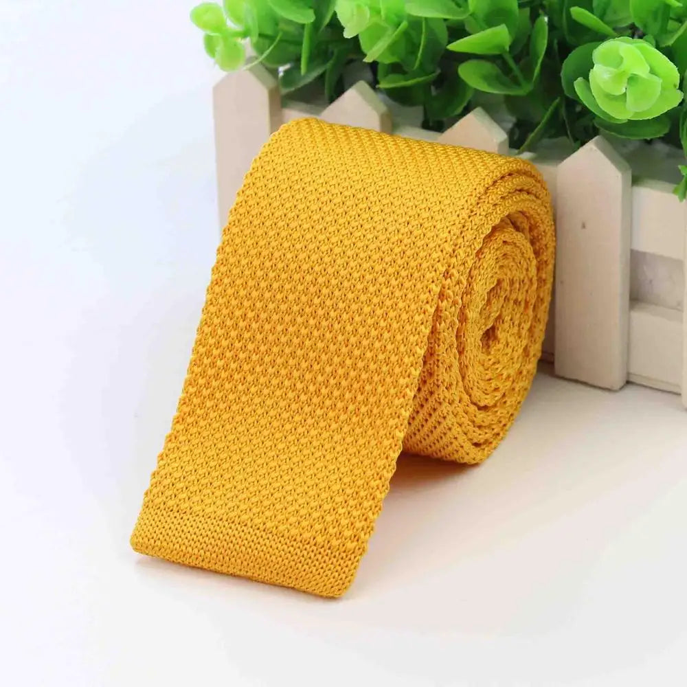 Fashion Men's Colourful Tie Knit Knitted Ties Necktie Solid Color Narrow Slim Skinny Woven Plain Cravate Narrow Neckties