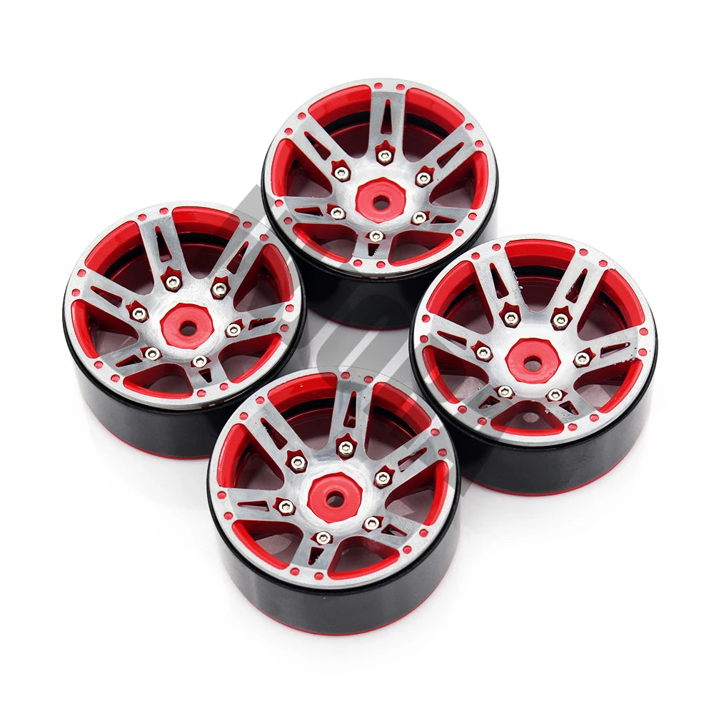 4PCS Metal Wheel Rim 1.9 Inch BEADLOCK for 1/10 RC Rock Crawler Axial SCX10 90046 AXI03007 TAMIYA CC01 D90 TF2 TRX-4