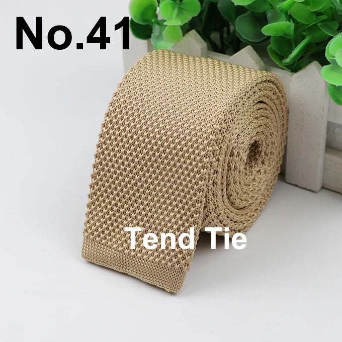 Fashion Men's Colourful Tie Knit Knitted Ties Necktie Solid Color Narrow Slim Skinny Woven Plain Cravate Narrow Neckties