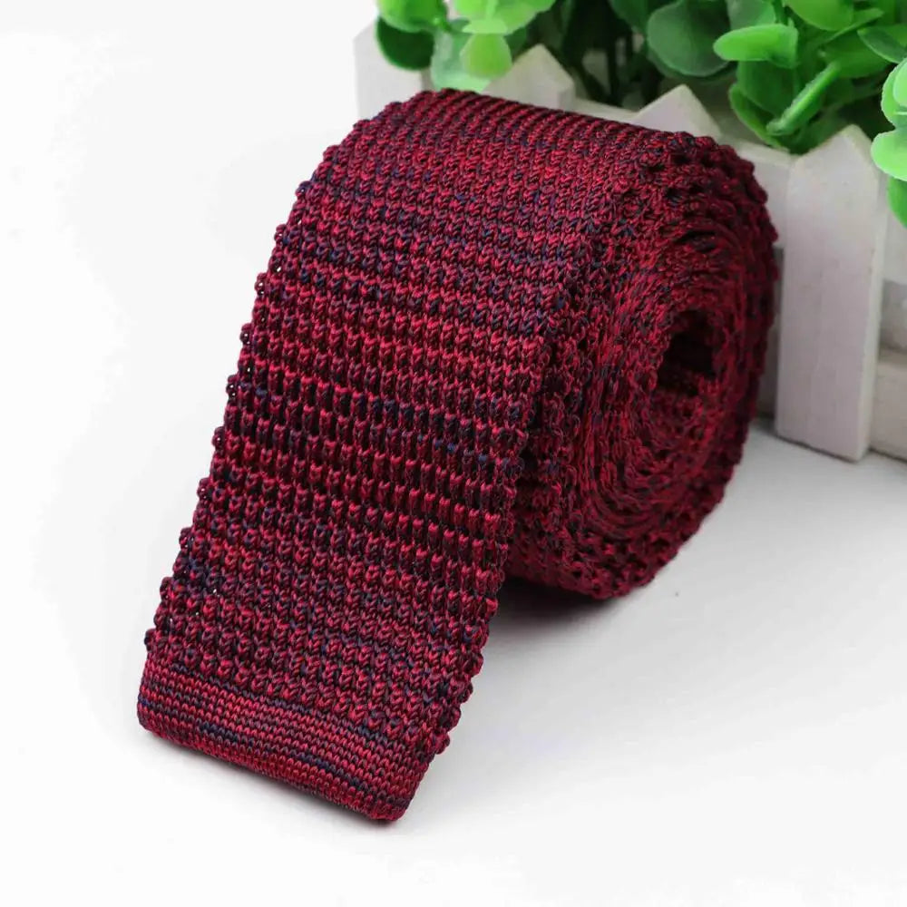 Fashion Men's Colourful Tie Knit Knitted Ties Necktie Solid Color Narrow Slim Skinny Woven Plain Cravate Narrow Neckties