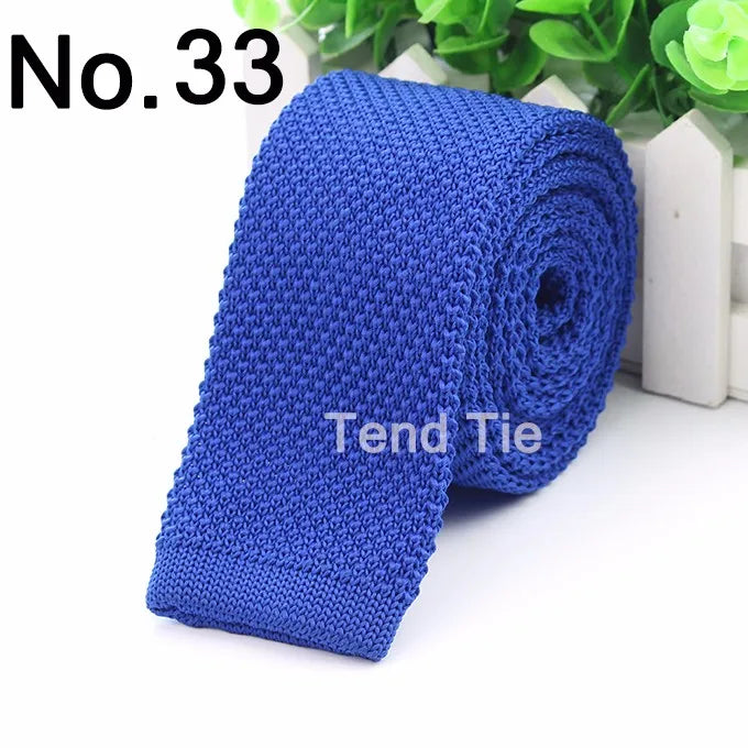 Fashion Men's Colourful Tie Knit Knitted Ties Necktie Solid Color Narrow Slim Skinny Woven Plain Cravate Narrow Neckties